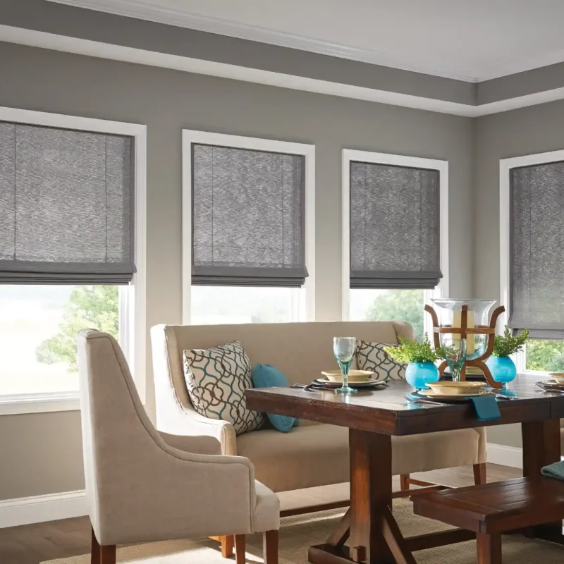 Transform your home with custom Roman window shades that add sophistication and elegance to any room.