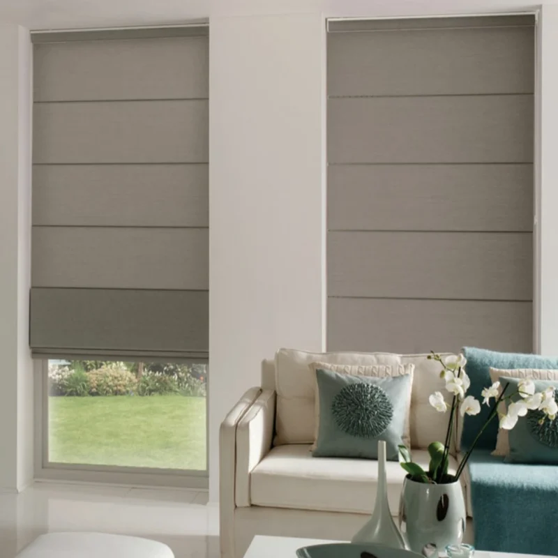 Enjoy privacy and style with custom Roman window shades, perfect for any room in your home.